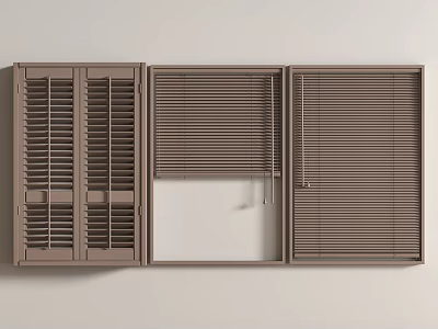 Brown Blinds Different Styles And Designs For Home Interior Decoration 3d model