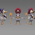 Little White Duck Mage Duck Donald Duck Pet Monster Hand Painted Style Game Style 3d model