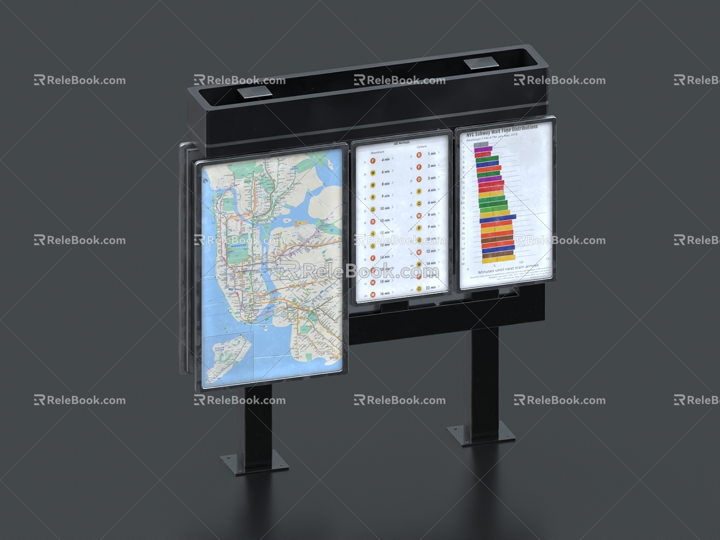 Billboard Bus Station Bus Route Map Route Map Road Network Subway Route Map 3d model