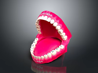 Anatomically Detailed Oral Organ Model With White Teeth And Pink Gums For Dental Education 3d model