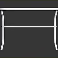 Minimalist Dining Table With White Metal Frame And Transparent Glass Top Featuring Intricate Cutout Pattern