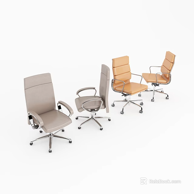 Modern Office Chairs With Swivel Base And Multiple Colors For Comfortable Use 3d model