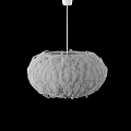 White Knitted Pendant Light with Soft Illumination Modern Round Woven Fiber Design