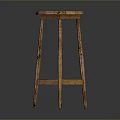 Classic Wooden Stool With Round Seat And Stable Legs For Home Decor