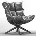 Orange Accent Chair With Plush Cushions Black Base And Wooden Legs Modern Design
