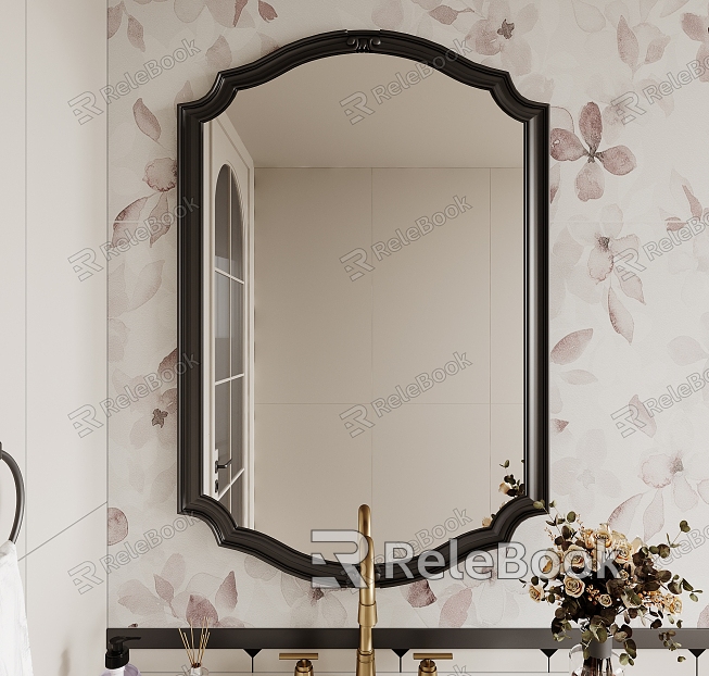 French mirror French bathroom mirror bathroom mirror cosmetic mirror decorative mirror model