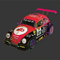 Pink Beetle Race Car With Rear Spoiler Red Wheels BON CUP UK Logo Number 22