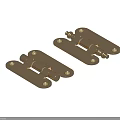 Two Brass Hinges With Screw Fasteners For Furniture Hardware Classic Design Applications
