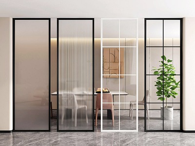 Glass Partition Screen Glass Screen Frosted Glass Partition Changhong Glass Screen Separation Wall 3d model