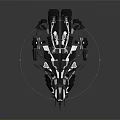 Futuristic Cosmic Spaceship with Detailed Mechanical Structure and Aerodynamic Design Features