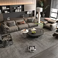 Sofa Coffee Table Combination Sofa Coffee Table Three-Seater Sofa Living Room 3d model