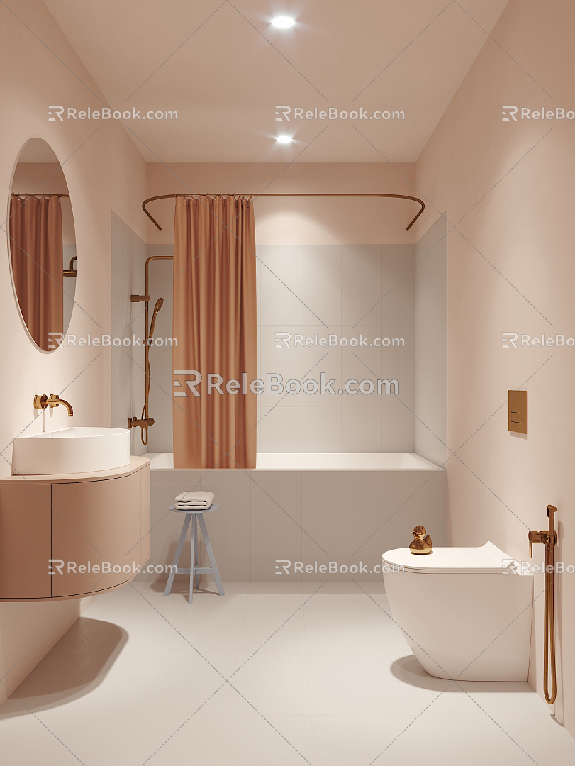 modern bathroom bathroom 3d model