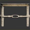 Elegant Oval Coffee Table With Glass Top Marble Frame And Gold Accents Unique Leg Structure