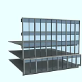 Modern Multi Storey Building Exterior Wall With Glass Curtain And Metal Frame Design