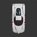 White Sports Car With Red Interior Sleek Aerodynamic Design And Red Accent Wheels