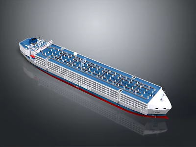 Sleek Modern Yacht With Spacious Decks And Blue Accents 3d model