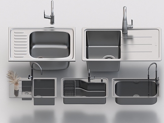 Sink stainless steel sink 3d model