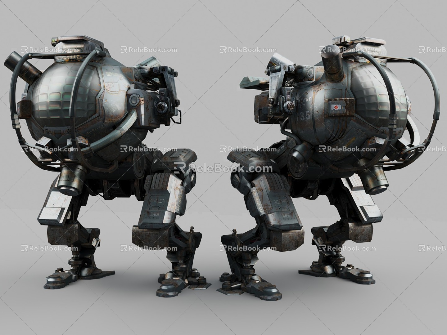 Cyberpunk style sci-fi robot robot Mecack Century sci-fi style robot war robot 3d model