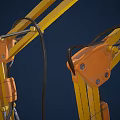 Yellow Mechanical Arm Desk Lamp With Adjustable Joints For Home Office Use