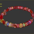 Colorful Beaded Bracelet With Smiley Face Yin Yang Symbol Heart And Flower Patterns