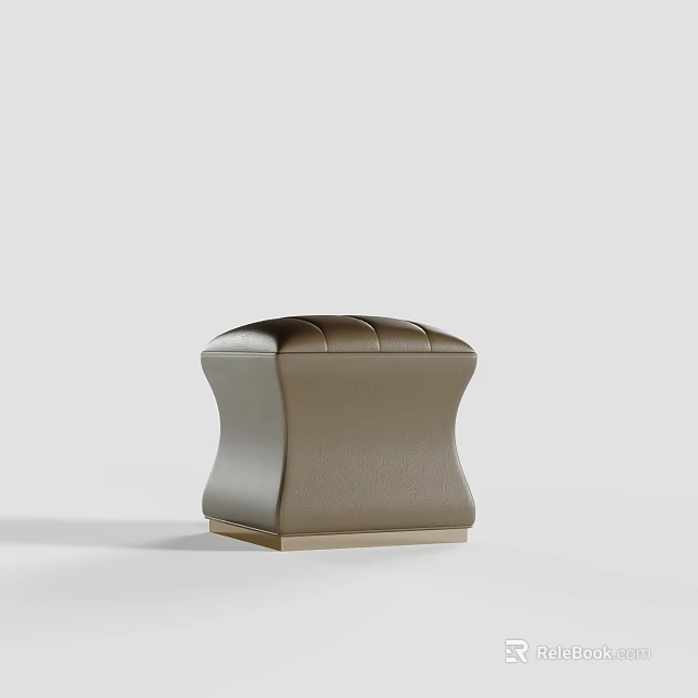 Modern Leather Upholstered Shoe Bench With Sleek Design And Sturdy Base For Entryway 3d model 