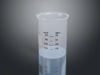 Transparent Graduated Measuring Cup With Ml Oz Markings For Household Use 3d model