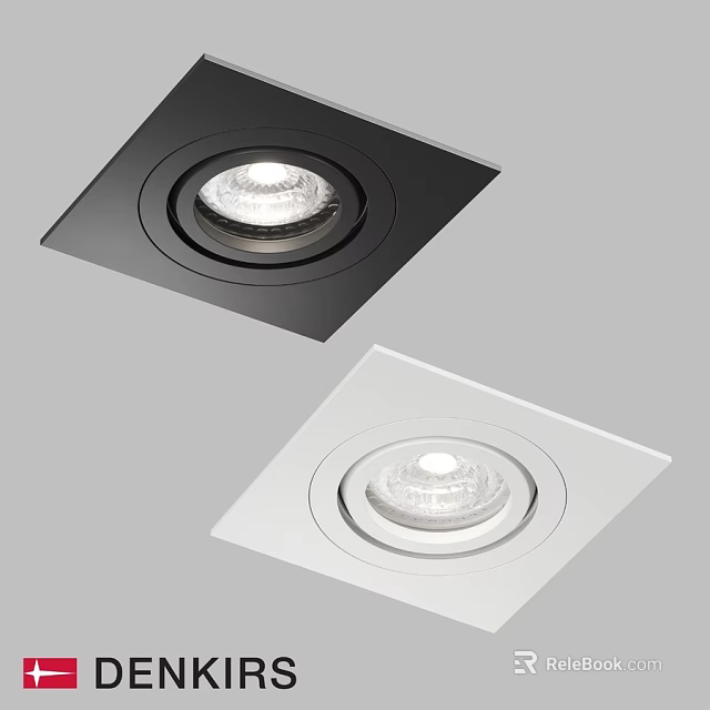 Square Black And White Recessed Spotlights For Modern Interior Ceiling Lighting 3d model 