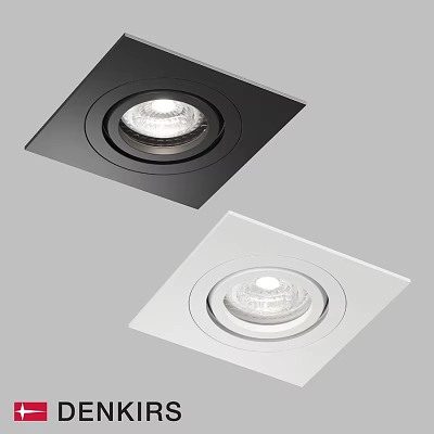 Square Black And White Recessed Spotlights For Modern Interior Ceiling Lighting 3d model