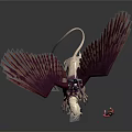 Giant Winged Mythical Creature With Rider On Back And Standing Character 3d model