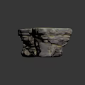 Decorative Stacked Layered Rock Sculpture With Yellow White Textured Surface Layers