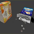 Two Cereal Boxes With Orange And Blue Packaging Open Box Showing Spilled Cereal Rings