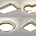 Modern Ceiling Lights with Different Shapes Sleek Metal Frames and Soft Illumination for Home Decor 3d model