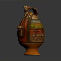 Decorative Ceramic Water Jug With Hand Painted Animal And Scenic Patterns