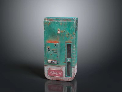 Vintage Green Rusted Coca-Cola Vending Machine With Retro Design And Classic Logo 3d model