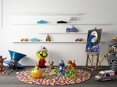 Modern Toys Children's Toys Mosaic Toys Mario Lego Toys Combo Children's Entertainment Area Children's Rest Area model