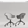 Modern Mesh Office Chair With Armrest And Swivel Wheel Base In Black White