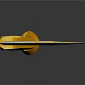 Ornate Curved Blade Weapon With Green And Gold Decorative Design Details