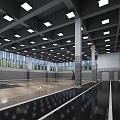 Industrial LOFT Basketball Hall Basketball Court 3d model