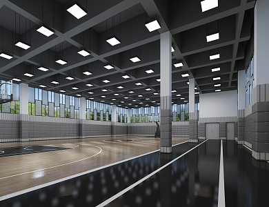 Industrial LOFT Basketball Hall Basketball Court 3d model