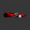 Red Sports Car With Streamlined Design Black Stripe Open Cockpit And Silver Accents