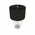 Modern Table Lamp With Black Lampshade Transparent Glass Base And Metal Stem