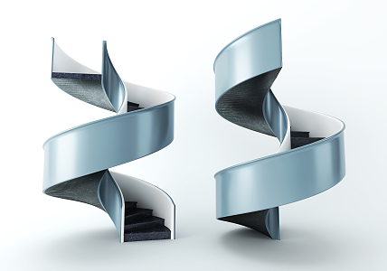 modern revolving staircase 3d model