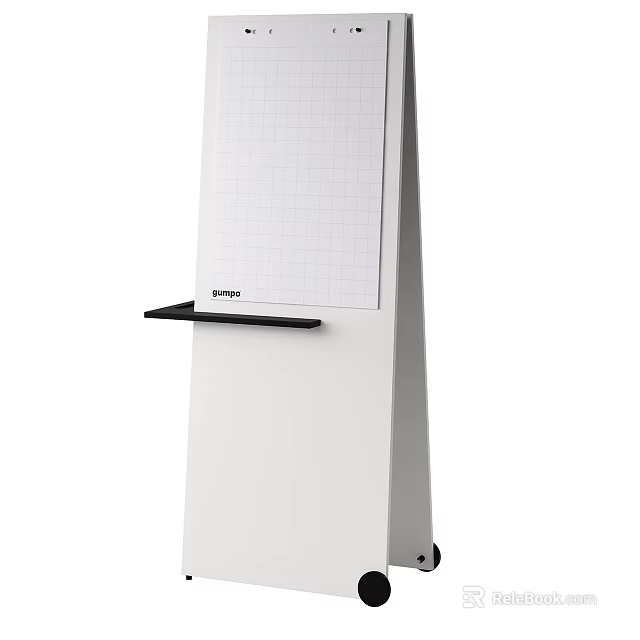 White Standing Folder With Grid Pattern And Storage Tray For Office Organization 3d model 