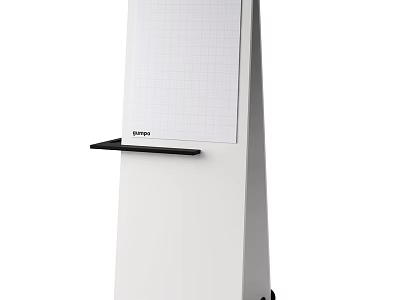 White Standing Folder With Grid Pattern And Storage Tray For Office Organization 3d model