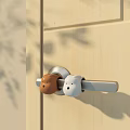 Wooden Door With Silver Handle And Brown White Bear Cartoon Covers