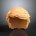3D Character Creature Head Model With Orange Hairstyle And Sculpted Details