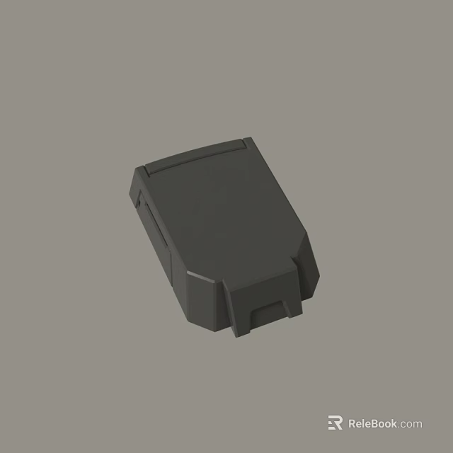 Gray Compact 3D Rendered Electronic Component With Rectangular Design And Smooth Surface 3d model