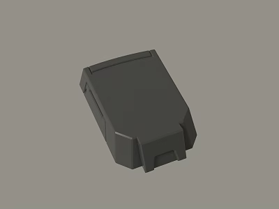 Gray Compact 3D Rendered Electronic Component With Rectangular Design And Smooth Surface 3d model