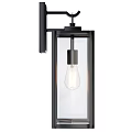 Modern Black Metal Wall Sconces With Clear Glass Panels And Vintage Bulbs