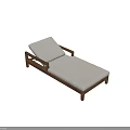 Modern Lounge Chair With Wooden Frame White Cushion And Armrest Design